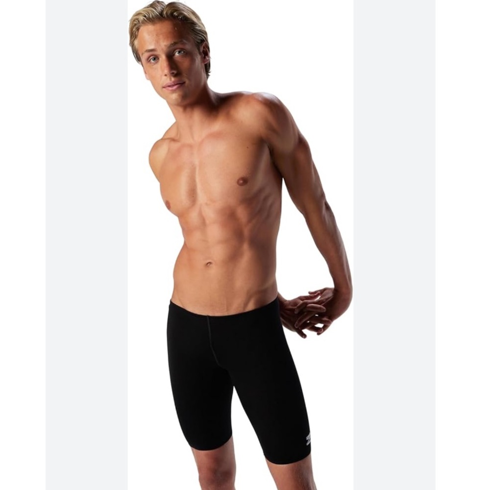 SPEEDO MEN SWIMSUIT Jammer Endurance+ Solid USA Adult BRIEFS SHORTS 32 LONG JOCK